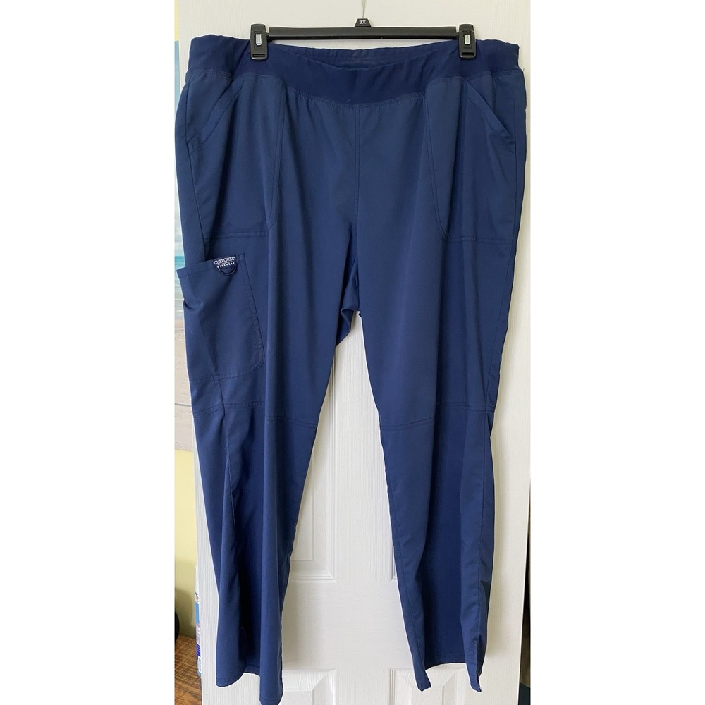 Cherokee Women's Navy Blue Scrub Pants Size 2XL Elastic Waist Great Condition